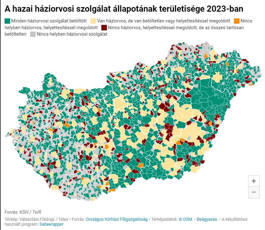 Közel egymillió ember lakhelyén nincs háziorvos